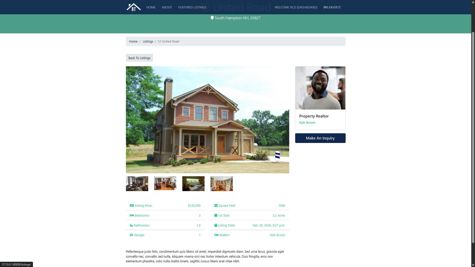details of property searched